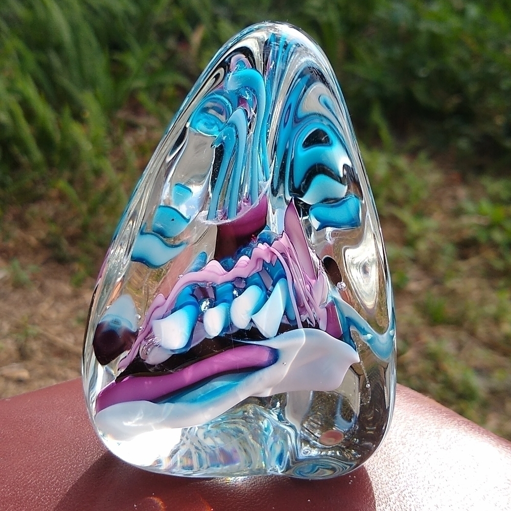 𝅺rare Vintage Schmidt/ Rhea 1990  Glass Art Paper Weight